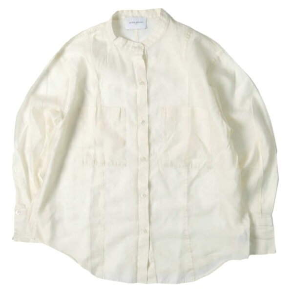 UNITED ARROWS ユナイテッドアローズ 23SS シアー2WAYシャツ UWSC SHEER SHT 1521-144-2228 Free Off White 長袖 オーガンジー バンドカラー トップス【中古】【UNITED ARROWS】