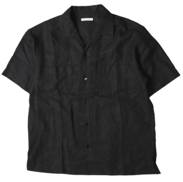 UNITED ARROWS ユナイテッドアローズ 26SS リネンキャンブリック ワンピースオープンカラーシャツ 1116-1-410012 L BLACK 半袖 開襟 トップス【中古】【UNITED ARROWS】