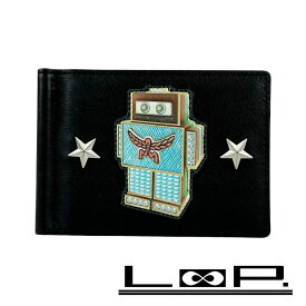 MCM ■美品■ マネークリップ 財布 ロボット レザー スタッズ ブラック 【624308】11 【中古】