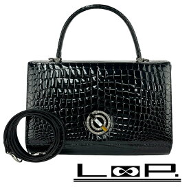 コンテス ■新同■ 2WAY ハンド ショルダー バッグ クロコダイル ブラック 【563812】8 【中古】