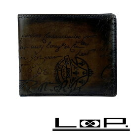 ベルルッティ ■中古■ カルグラフィ マコレ 二つ折り 財布 コンパクト 札入れ カードケース スクリットレザー ブラウン 【509414】11 【中古】