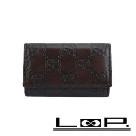 グッチ ■美品■ 6連キーケース GG ダブルG レザー シマ ブラウン 138093 箱 【495816】7 【中古】