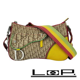 ■中古■　ディオール サドル バッグ トロッター ラスタ キャンバス ブラウン マルチカラー 【423321】1 【中古】