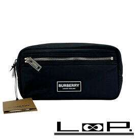 バーバリー ■新品■ マルチポーチ 小物入れ メイク ナイロン ラバー ブラック ホワイト 80905761【404627】3 【中古】
