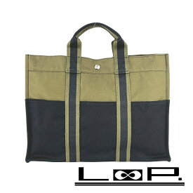 エルメス ■美品■ フールトゥMM トートバッグ ハンドバッグ キャンバス カーキ ブラック 【532528】7 【中古】