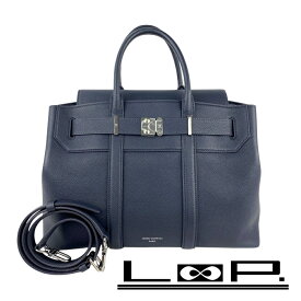 ルイヴィトン ■美品■ ジョルジュトートMM 2WAY ショルダー バッグ カバン IC レザー ネイビー シルバー M11663【631429】5 【中古】