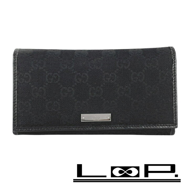 楽天市場】◇SALE◇ □新同□ グッチ 長財布 GG キャンバス ブラック  