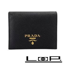 ■美品■　プラダ コンパクト 二つ折り 財布 ウォレット サフィアーノ ブラック NERO 1MV204 箱 【373039】4 【中古】