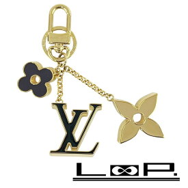 ルイヴィトン ■美品■ フルール ドゥ モノグラム キーホルダー バッグチャーム メタル ブラック ベージュ M01652 箱 【554445】8 【中古】