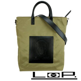 モラビト ■美品■コラボ■ ルシアンペラフィネ 2WAY トート ショルダー バッグ ナイロン レザー カーキ ブラック 【410246】3 【中古】