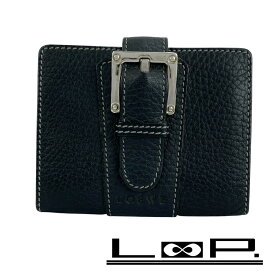 ロエベ ■中古■ コインケース 小銭入れ 財布 ウォレット ベルト レザー ブラック シルバー 【555848】5 【中古】