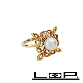 ■新同■　ミキモト リング 指輪 アクセサリー ゴールド K18 PD パール 真珠 ダイヤ #13 【369650】5 【中古】
