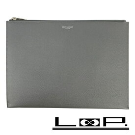 サンローラン ■新同■ クラッチ バッグ マルチケース レザー グレー 397294 【607752】8 【中古】