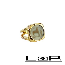 エルメス ■美品■ コロゾ リング 指輪 アクセサリー 馬 ゴールド GP #52 【540653】8 【中古】