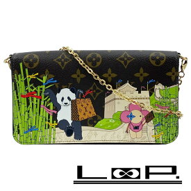 ルイヴィトン ■新同■ ポシェットフィリシー チェーン ショルダー ポーチ パンダ モノグラム キャンパス ブルー M80992 箱【489556】12 【中古】