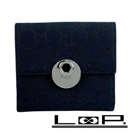 ■美品■　グッチ 二つ折り財布 財布 ウォレット GG キャンバス ブラック 120932 【408359】3 【中古】