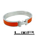 エルメス ■未使用■メンズ■ クリックHH クリッククラック バングル ブレスレット シルバー オレンジ DF0254 箱 【45…