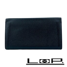 エルメス ■中古■ シチズンツイル 長財布 二つ折り財布 エプソン ブラック ブルー Y刻 箱【491160】12 【中古】