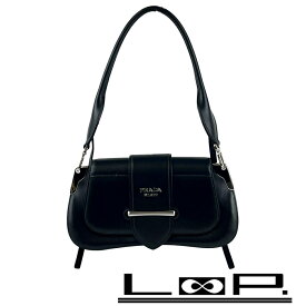 プラダ ■美品■ 2WAY ハンド ショルダー バッグ カバン SS レザー ブラック シルバー 1BD168 【624360】3 【中古】