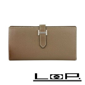 エルメス ■美品■ ベアンスフレ 長財布 二つ折り エプソン エトゥープ シルバー C刻 箱【489761】8 【中古】