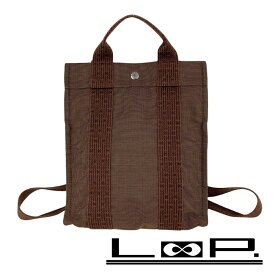 緊急値下げ　■美品■　エルメス エールライン アド PM リュック バックパック デイパック キャンバス ブラウン 【323263】7 【中古】