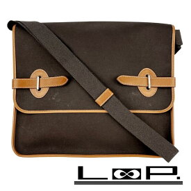 エルメス ■美品■ ブエナベンチュラGM ショルダー バッグ カバン トワル レザー ブラウン 【612763】5 【中古】