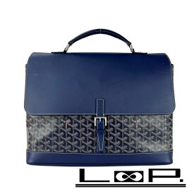 ■美品■　ゴヤール シタダン PM ハンド ビジネス バッグ PVC コーティングキャンバス ネイビー【434464】5 【中古】