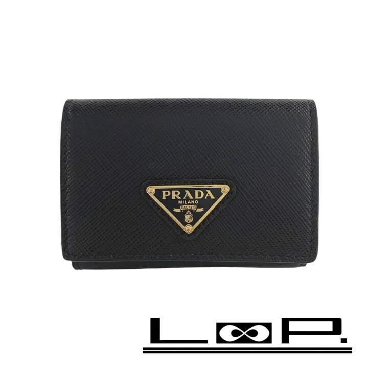 楽天市場】□未使用□ プラダ 三つ折り コンパクト 財布 サフィアーノ  