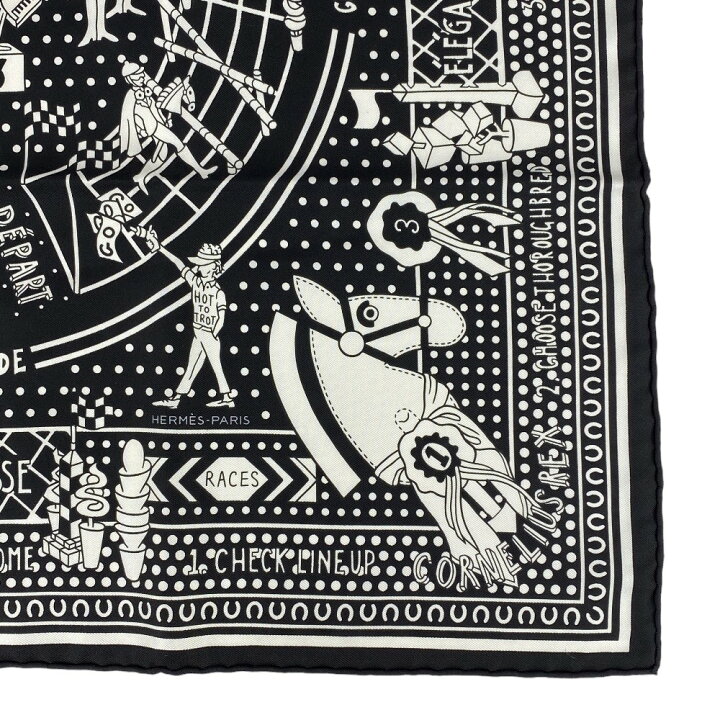 楽天市場】□新同□ エルメス カレ 55 スカーフ HOT TO TROT 馬 シルク  
