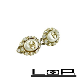 シャネル ■新同■ ココ パール ストーン イヤリング アクセサリー ゴールド GP 08A 【523878】11 【中古】