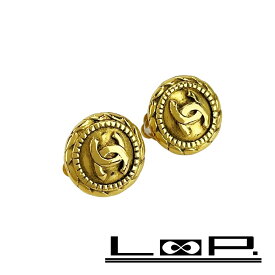 シャネル ■新同■ ココマーク メダル イヤリング アクセサリー ゴールド GP 箱 【509780】11 【中古】