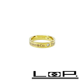 ■美品■　ティファニー フラット バンド リング アクセサリー ゴールド PD YG 750 #9 4.6g【373183】5 【中古】