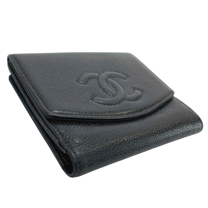 楽天市場】□中古□ シャネル Wホック 二つ折り 財布 キャビアスキン  