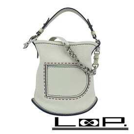 ■未使用■　デルヴォー パンミニバケット ハンド バッグ レザー ホワイト 【419683】1 【中古】