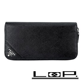 プラダ ■美品■ ラウンド 長財布 ウォレット サフィアーノ ブラック 2ML317 箱 【653483】13 【中古】