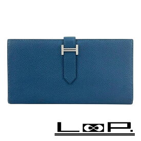 エルメス ■美品■ ベアンスフレ 長財布 小銭入れ 二つ折り エプソン SS ネイビー シルバー D刻 【505386】11 【中古】