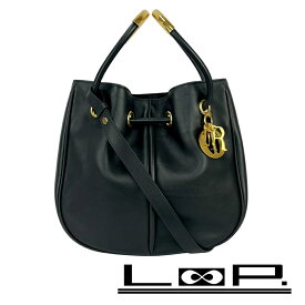 ディオール ■美品■ ノリータ ミディアム ハンド ショルダー バッグ 2WAY GP レザー ブラック ゴールド 【568589】3 【中古】