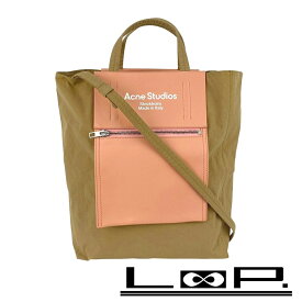 ◆SALE◆ アクネストゥディオズ ■新同■ トートバッグ ショルダー ハンド 2WAY キャンバス レザー ベージュ ピンク 【539091】3 【中古】