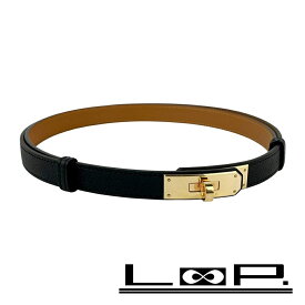 エルメス ■新同■ ケリーベルト ファッション エプソン GP ブラック ゴールド ピンクゴールド W刻 【567094】8 【中古】