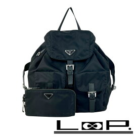 プラダ ■美品■ Re-Nylon リュックサック バックパック ミディアム ポーチ付き テスート ナイロン ブラック 1BZ811 【661594】5 【中古】