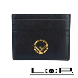■新同■　フェンディ パス カード ケース コンパクト レザー GP ブラック 【404597】1 【中古】