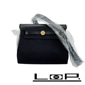 ■未使用■2025年■　エルメス エールバッグジップ20 ショルダー バッグ キャンバス レザー GP ゴールド ブラック K刻 箱 【393198】3 【中古】