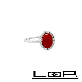 ■美品■　リング 指輪 アクセサリー サンゴ レッド シルバー K18 WG #12 3.1g 【369599】5 【中古】