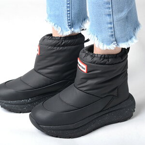 HUNTER GRIP SHORT SNOW BOOT n^[ ubv V[g Xm[ u[c fB[X ubN ufs7100nyl-blk