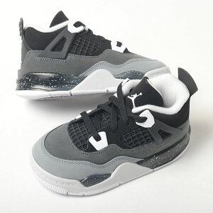 �y12cm-16cm�zNIKE JORDAN 4 RETORO (TD) �i�C�L �W���[�_�� ���g�� �L�b�Y �X�j�[�J�[ �u���b�N�O���[ fv4538-002