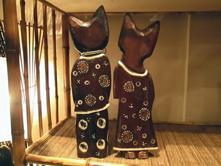 楽天市場】おしゃれな猫人形オブジェ バリ アジアン雑貨 インテリア 