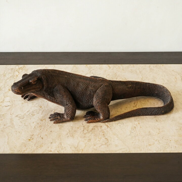 楽天市場】アジアン コモドドラゴン 木製 オブジェ 木 オブジェ 
