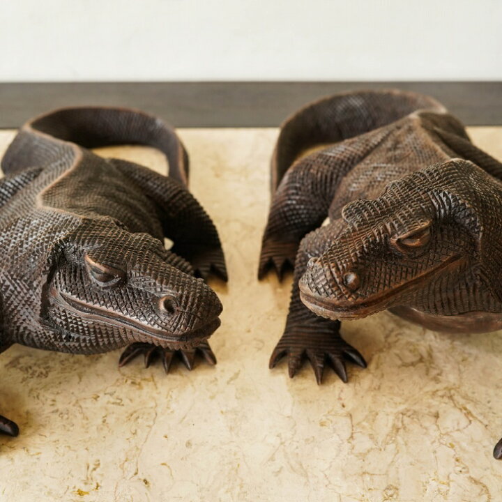 楽天市場】アジアン コモドドラゴン 木製 オブジェ 木 オブジェ 