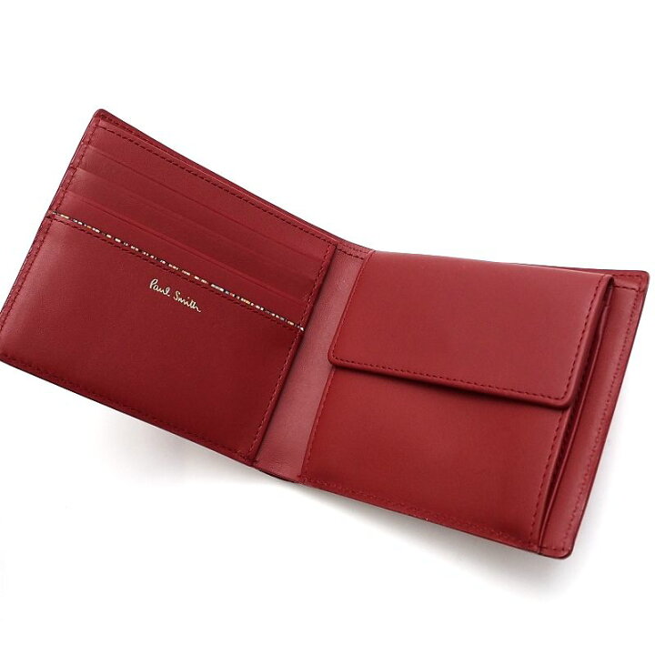 楽天市場】新品 Paul Smith レザーウォレット 2つ折り財布 レッド 