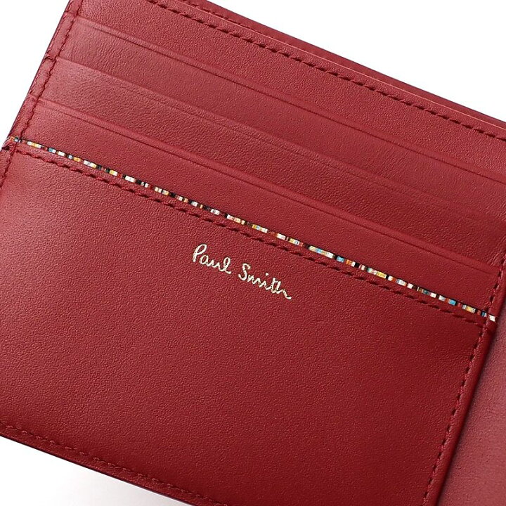 楽天市場】新品 Paul Smith レザーウォレット 2つ折り財布 レッド 